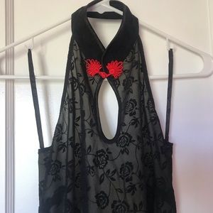 Asian Inspired Black Dress